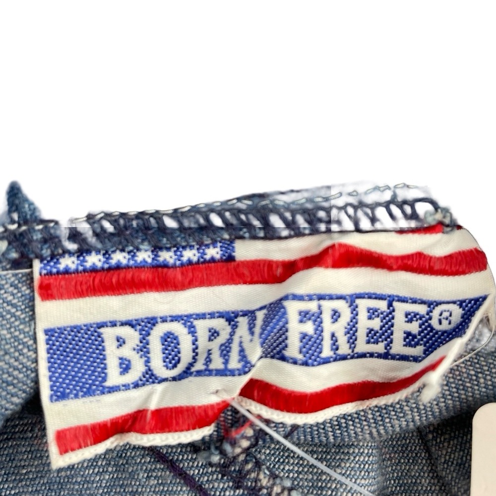 1970 Born Free Women's Skirt Patchwork Blue Denim Vintage Small - Picture 7 of 8